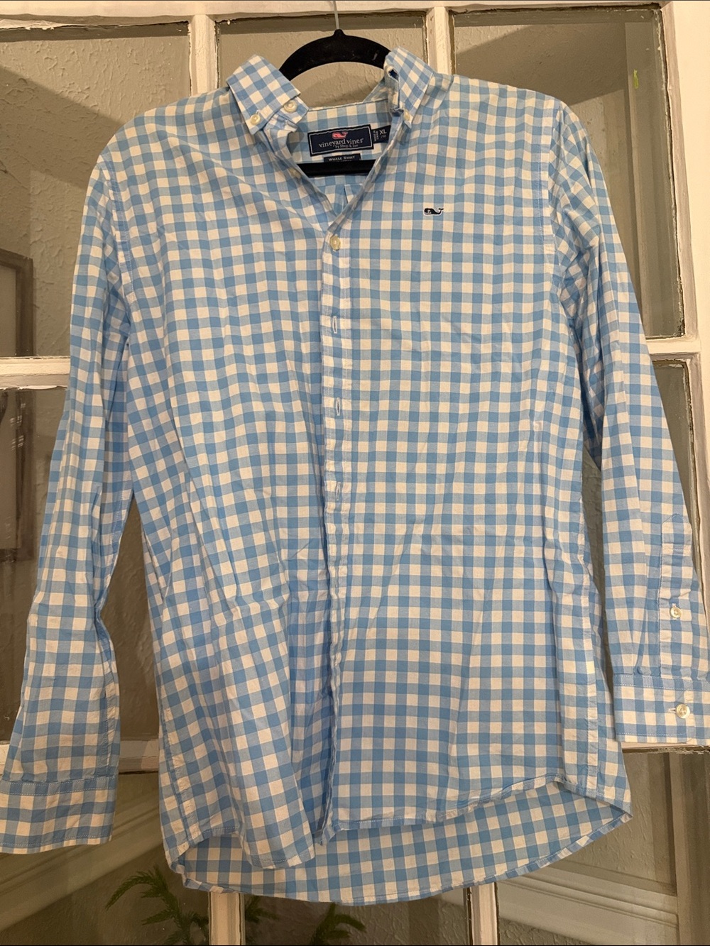 Vineyard Vines Boys Blue & White Gingham Button-Down Shirt